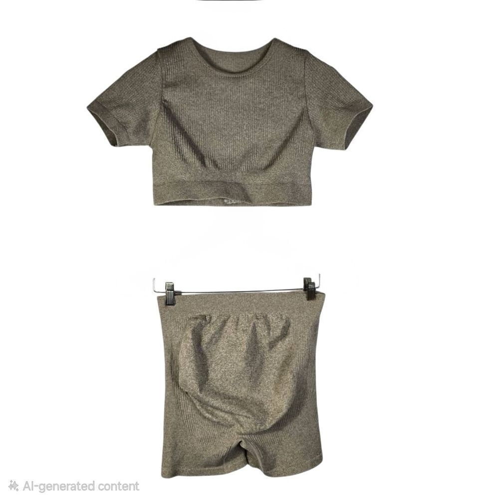 Maternity Ribbed Knit Top and Shorts Set